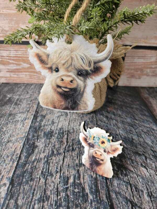 Highland Cow  Air Vent Clips