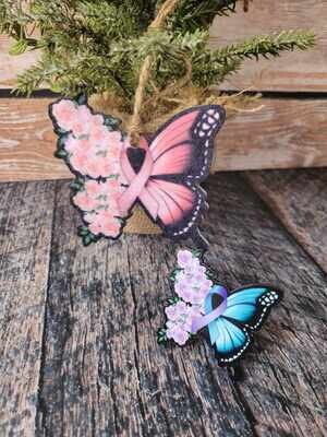Butterfly Awareness Ribbon Air Vent Clips