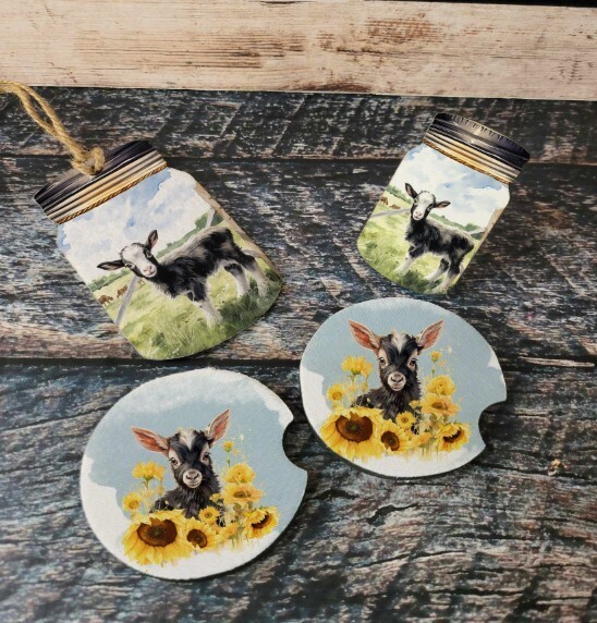 Barn Animal Bundle Car Set with Coasters, Feltie and Air vent clip