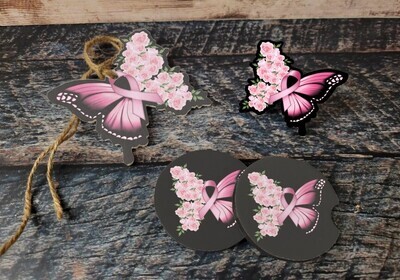 Cancer / Awareness Support  with Coasters, Feltie and Air vent clip