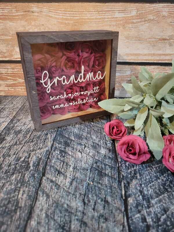 Personalized Flower Shadow box