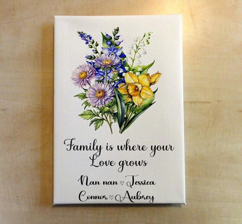 Birth Month Flower Canvas 11 x 14