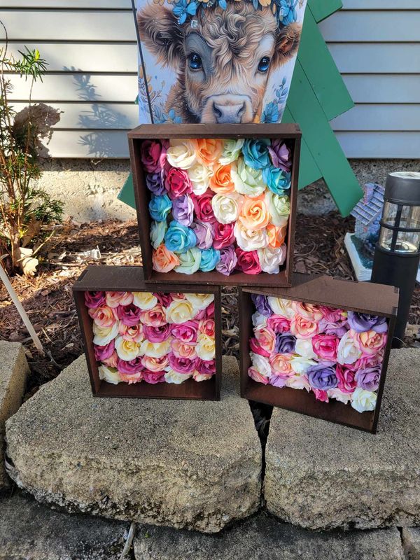 Personalized Flower Shadow box