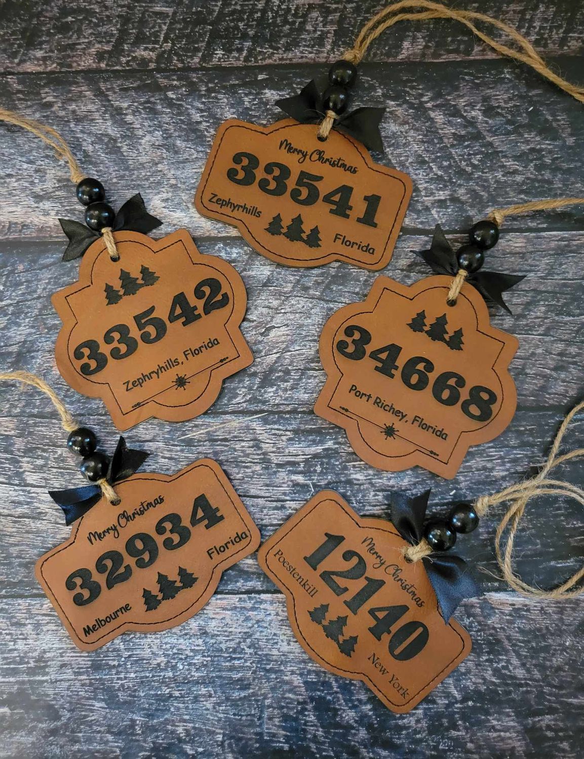 Engraved  Leather Ornaments