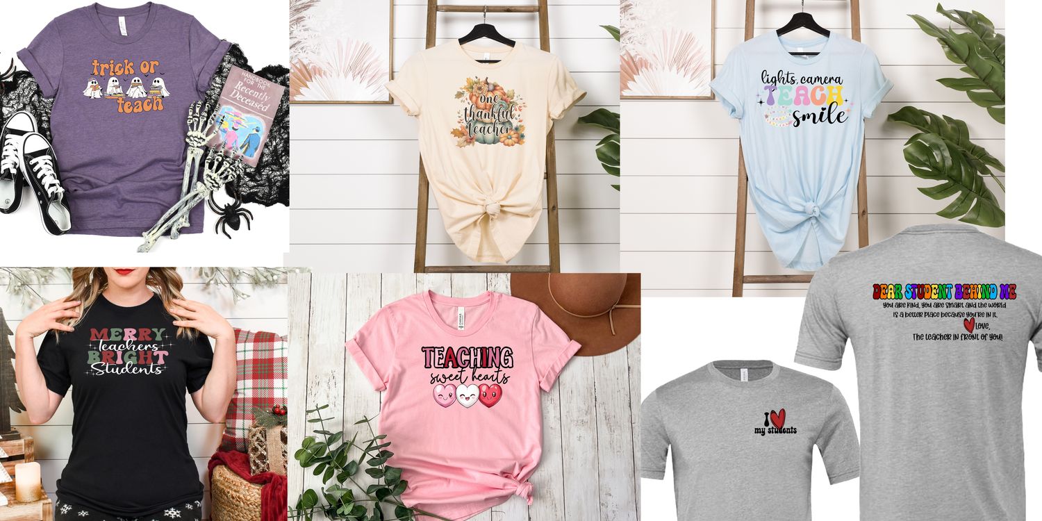 Holiday Teacher and Fun Graphic Tee Bundle Set