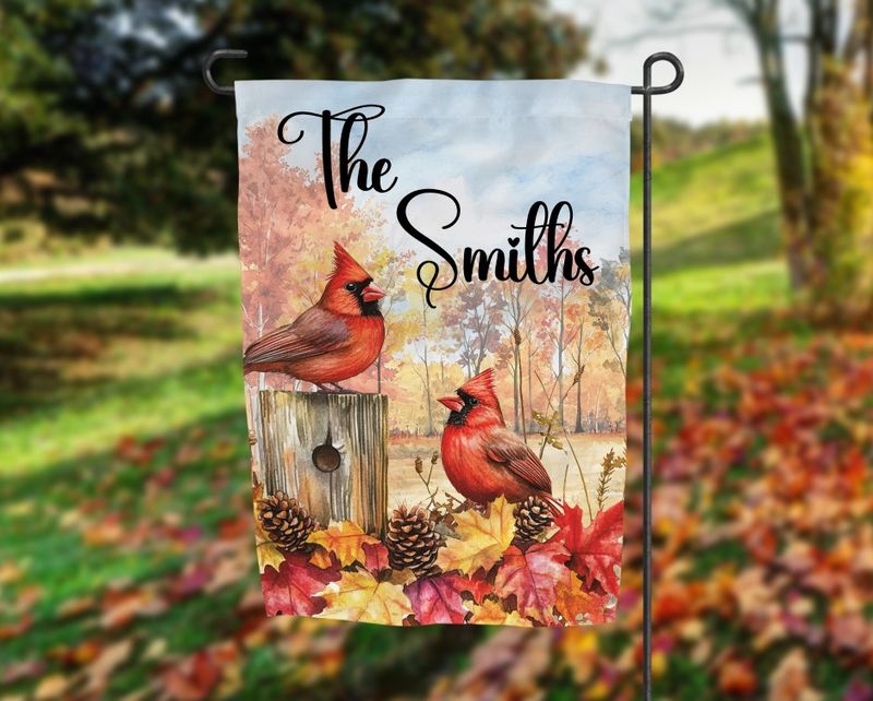 Cardinal Fall Garden Flag