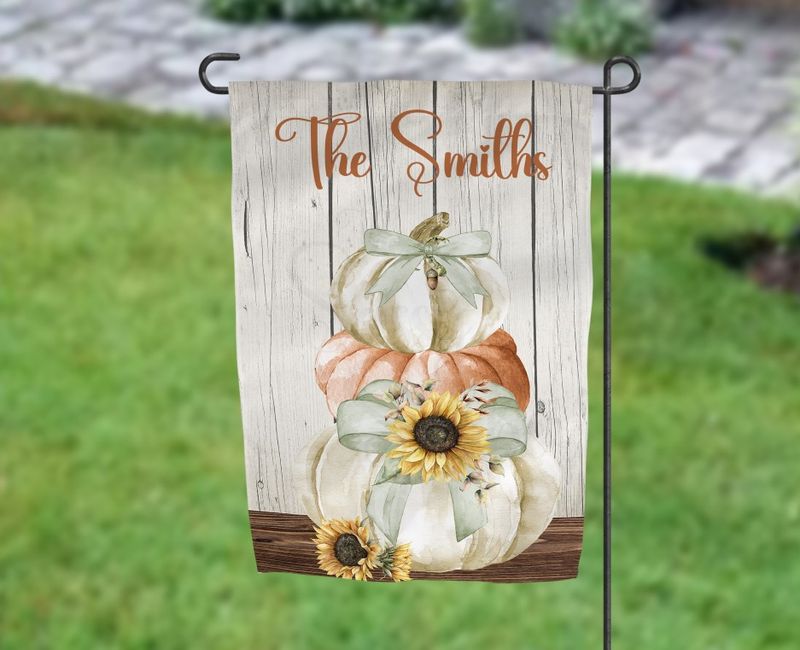 Three Stack Pumpkin Garden Flag