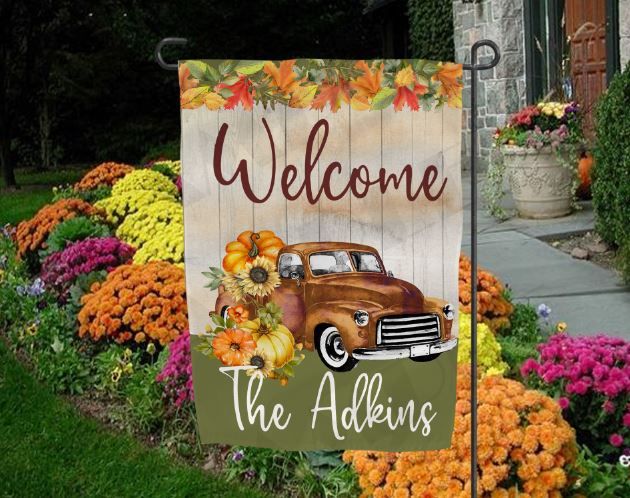 Burnt Orange Truck Garden Flag