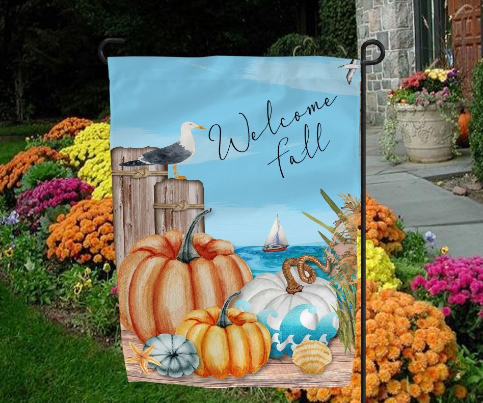 Fall Beach Garden Flag