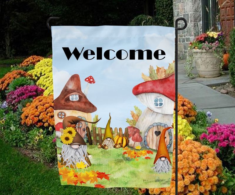 Fall Gnome Garden Flag