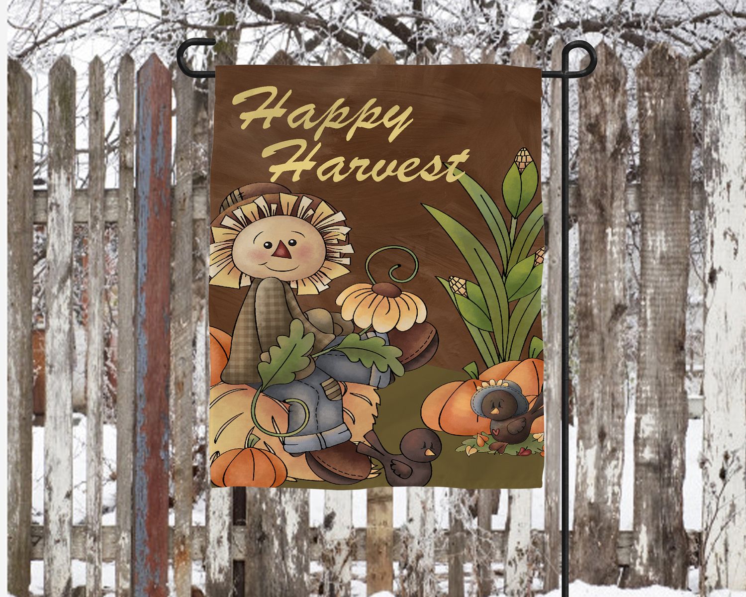 Primitive Country Happy Harvest Garden Flag