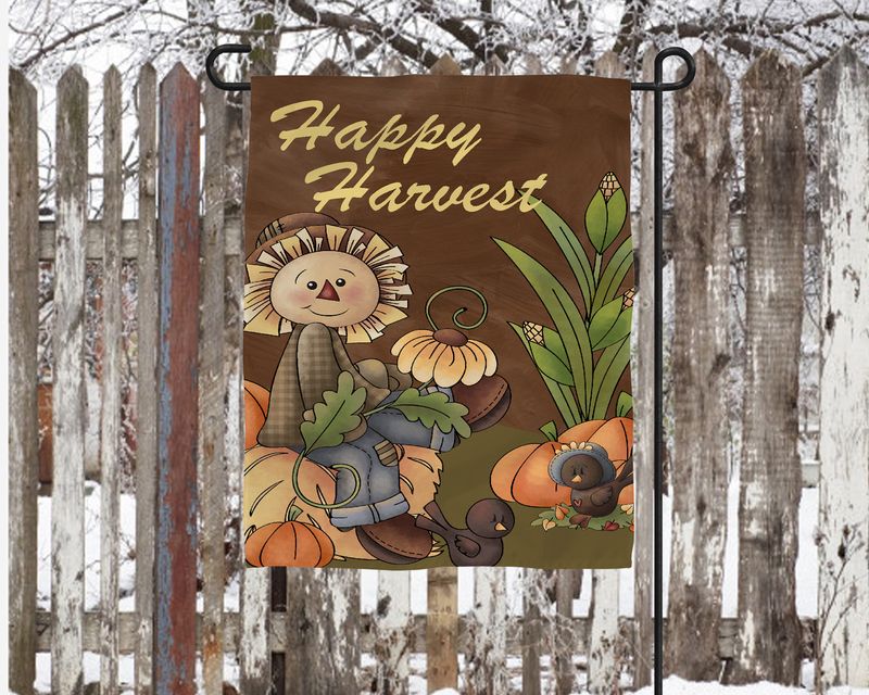 Primitive Country Happy Harvest Garden Flag
