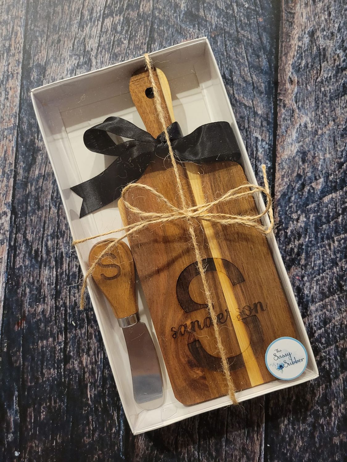 Mini Engraved Cheese Cutting Board with Cheese Knife