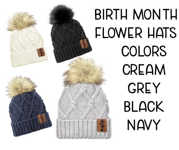 Faux Fur New Era Knit Pom Pom Hat with engraved patch one size fits most