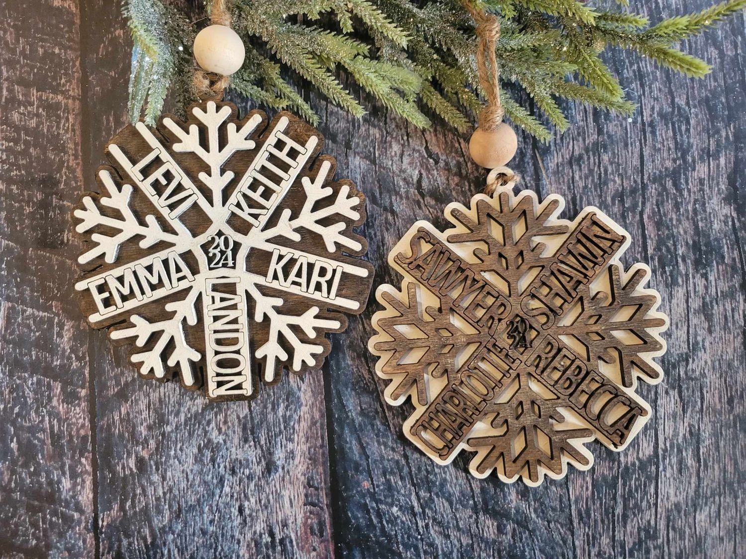 Family Wood Snowflake