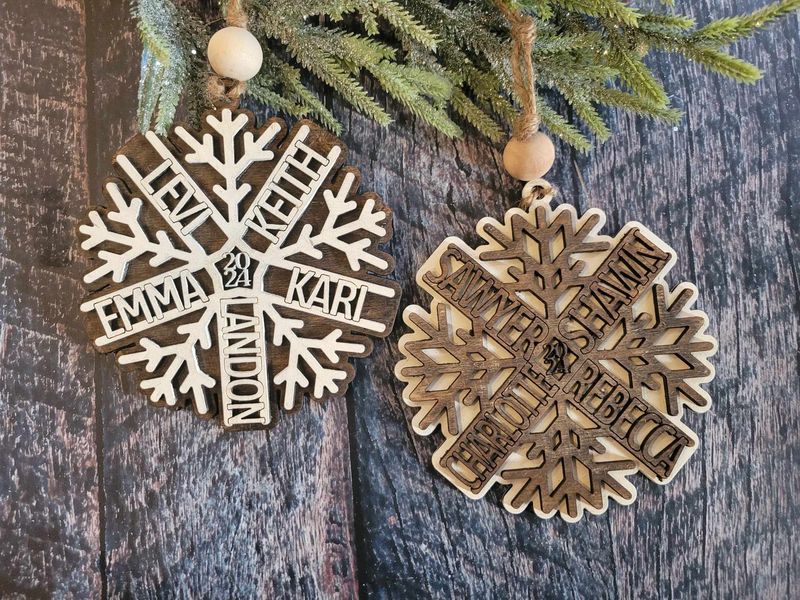 Family Wood Snowflake