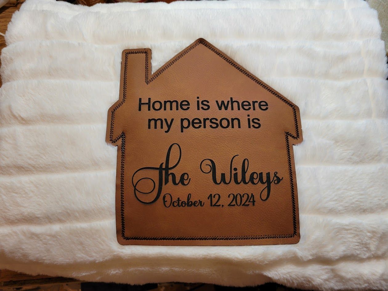 Cozy Custom Fuzzy Throw Blanket with Leather Patch