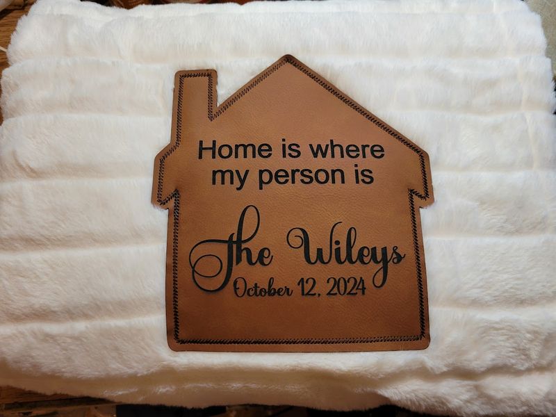 Cozy Custom Fuzzy Throw Blanket with Leather Patch