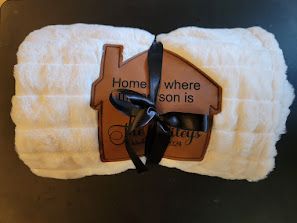 Cozy Custom Fuzzy Throw Blanket with Leather Patch