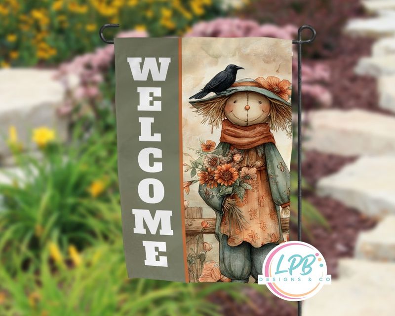 Girl Scarecrow Garden Flag