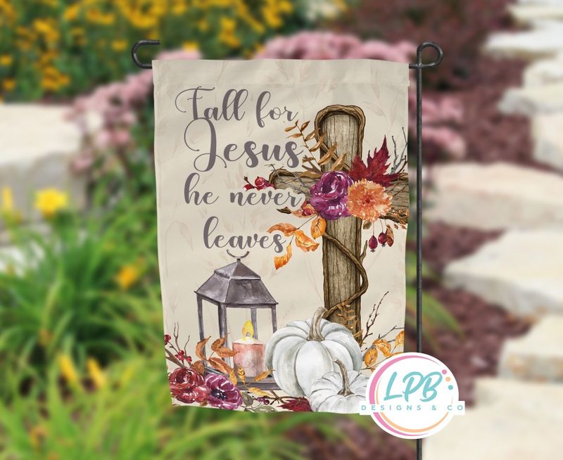 Fall for Jesus Garden Flag