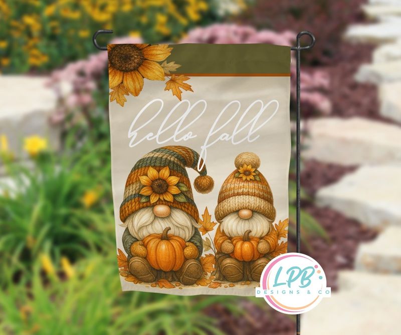Fall Gnomies Garden Flag