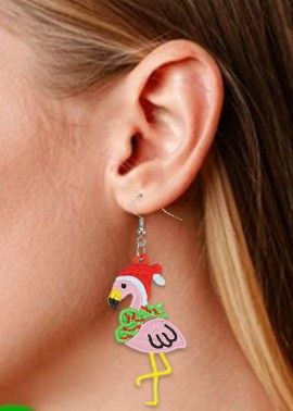 FSL Christmas Flamingo Earrings