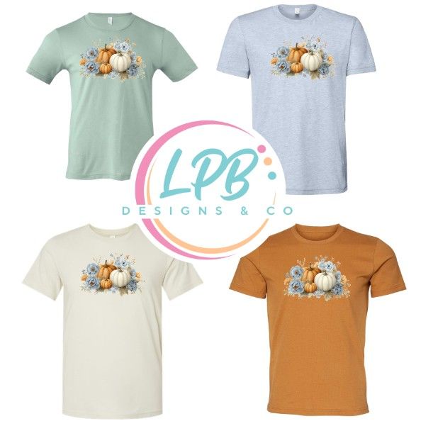 Blue Fall Floral Tees