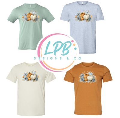 Blue Fall Floral Tees