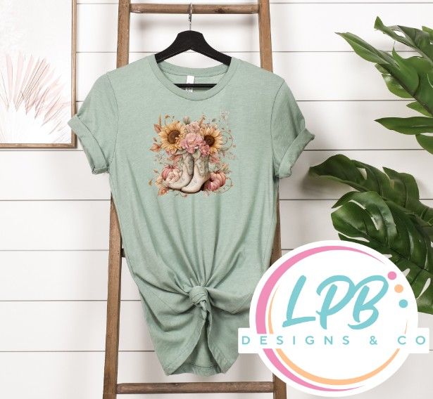 Boots and Sunflowers  Tees
