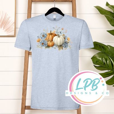 Blue Fall Floral Tees
