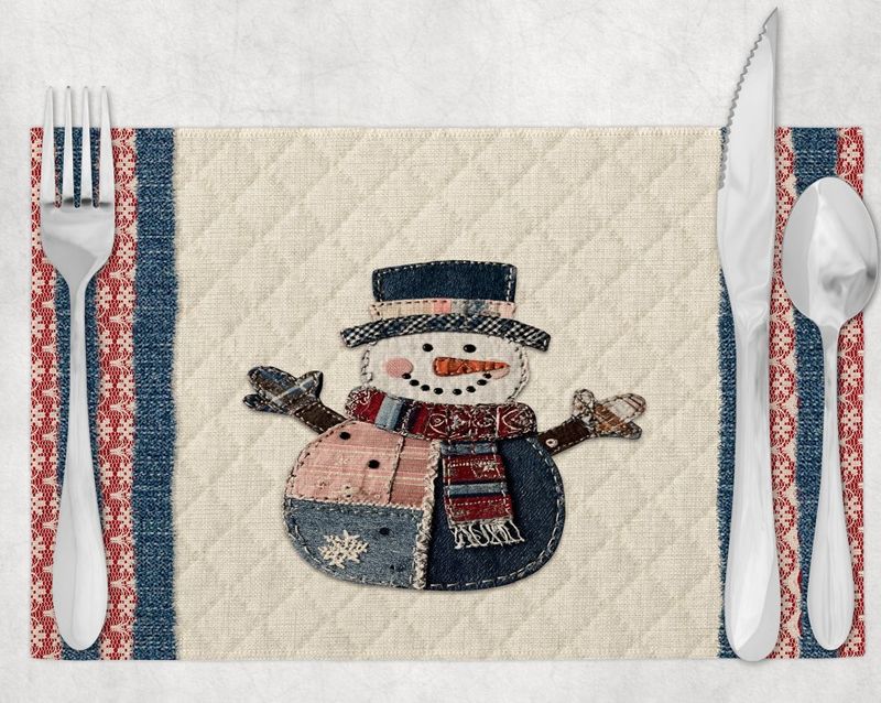 Faux Patchwork Placemat with matching Coaster