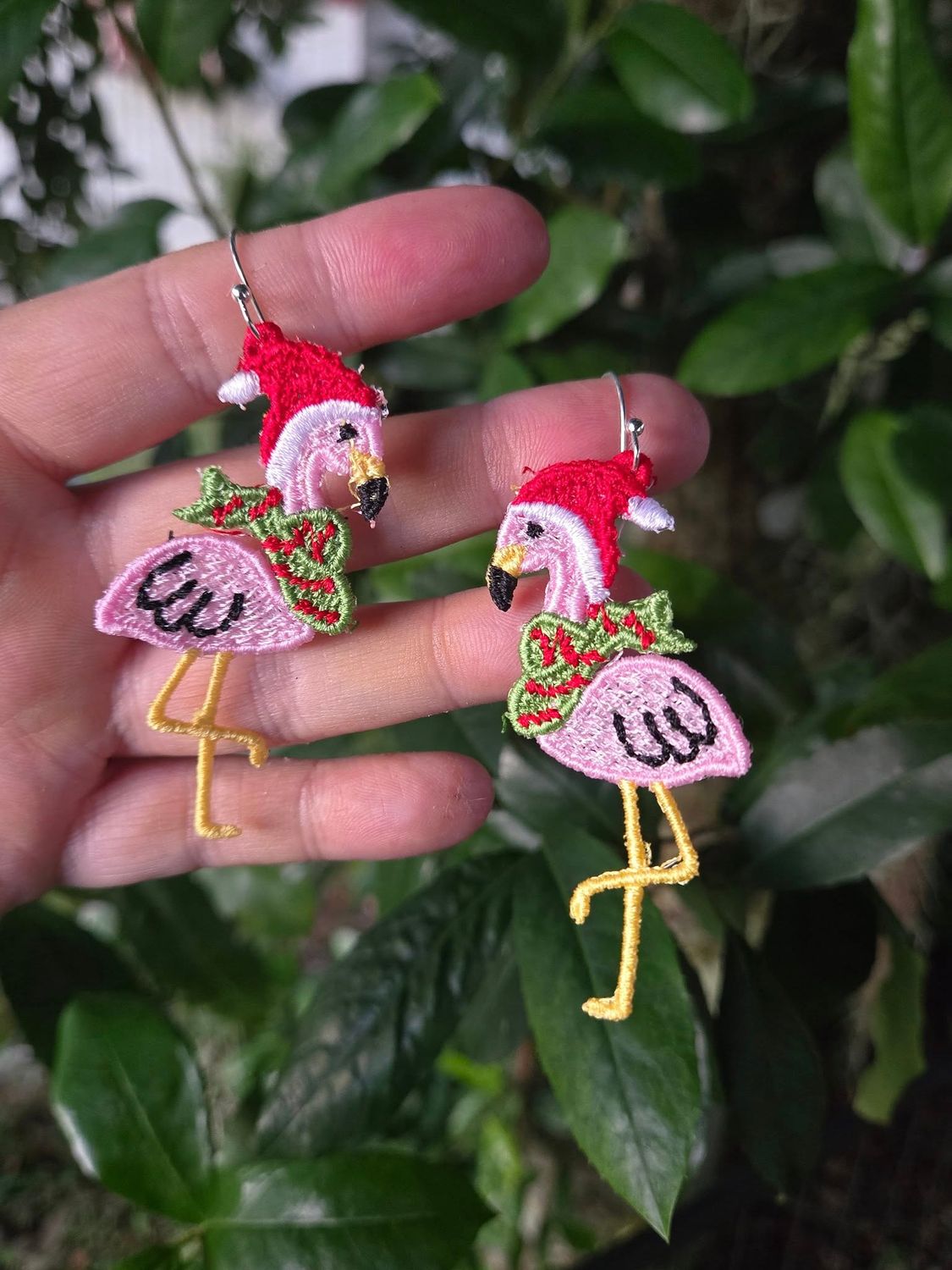 FSL Christmas Flamingos Earrings
