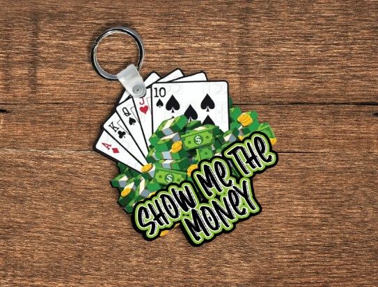 Show me the Money  Hardboard Earrings or Keychain