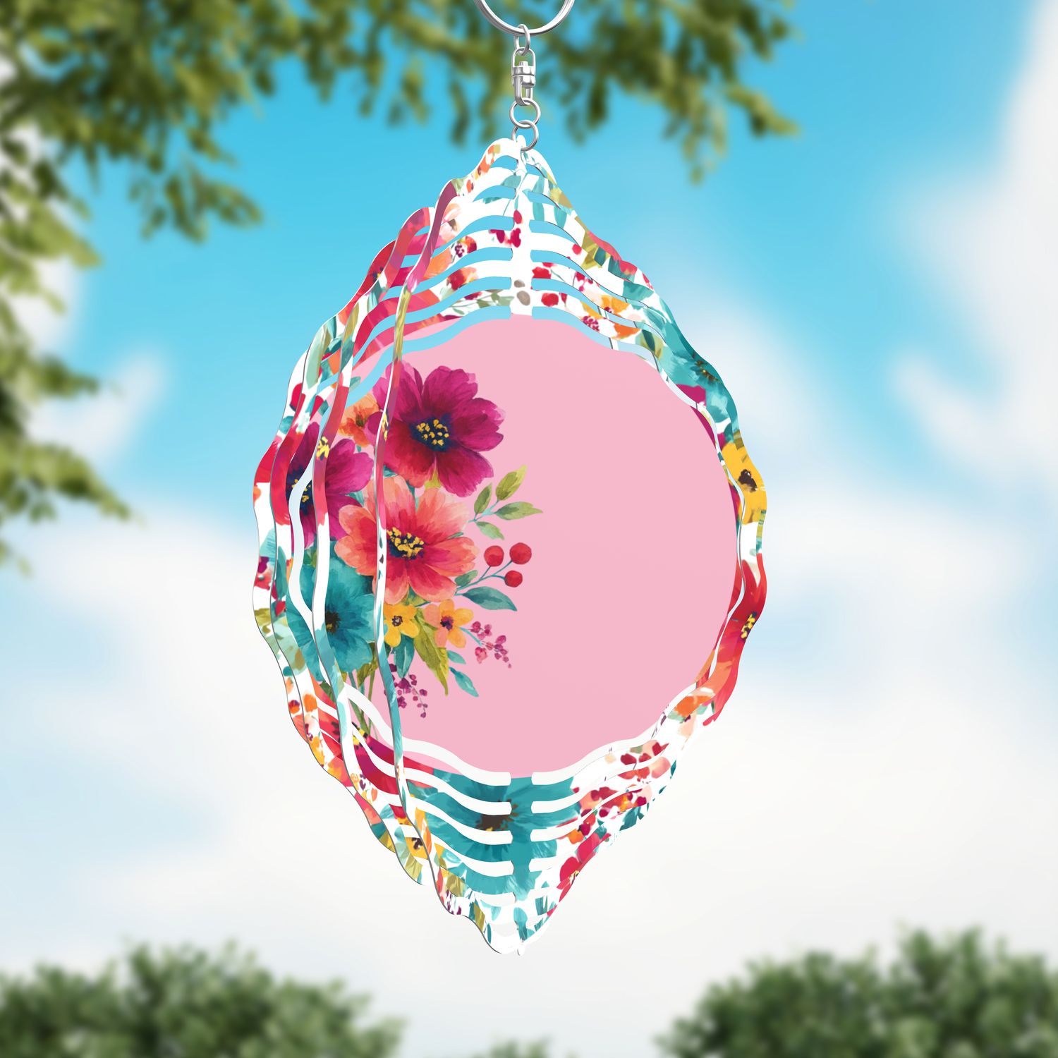 Fun Floral  Wind spinner can add personalization