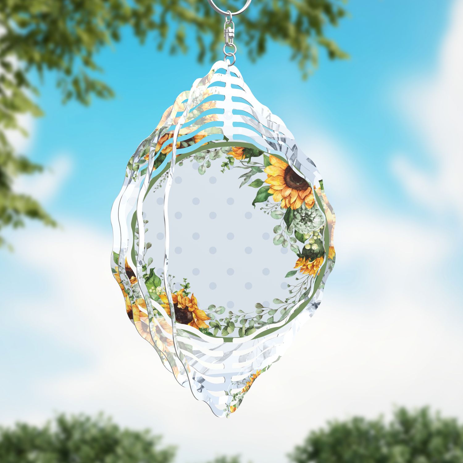 Sunflower  Wind spinner can add personalization