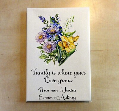 Birth Month Flower Canvas