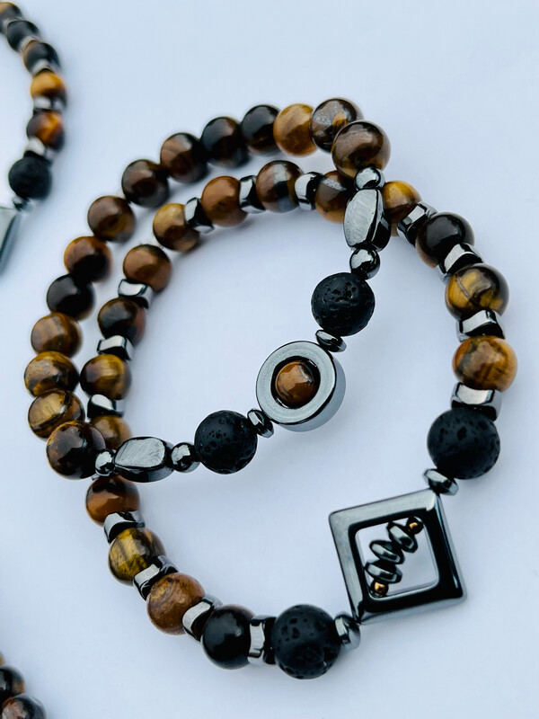 Tigers Eye+Hematite+Lava