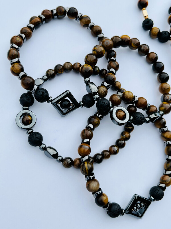 Tigers Eye+Hematite+Lava