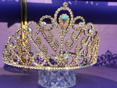 Gold tiara  With AB Crystals.  Shimmers!