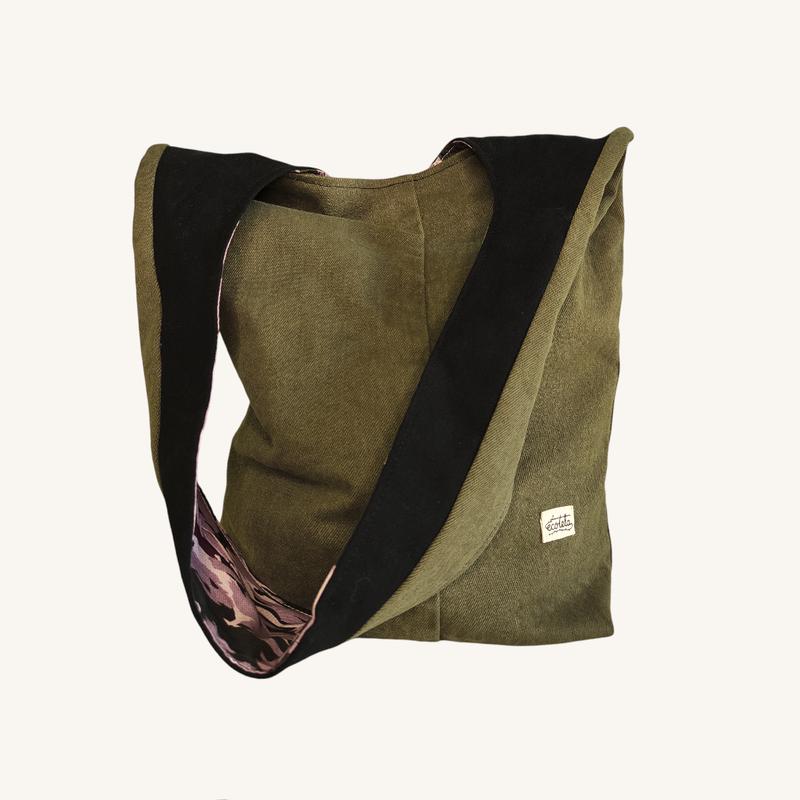 Bolso caqui/negro/camuflaje rosa