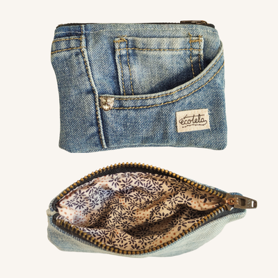 Monedero denim/flores