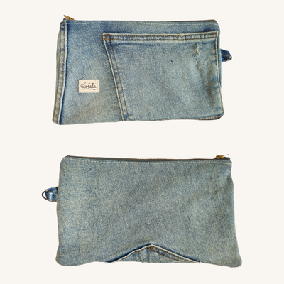 Neceser denim + bolsillo