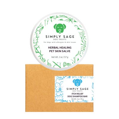 Herbal Pet Skin Salve &amp; Itch Relief Dog Shampoo Bar