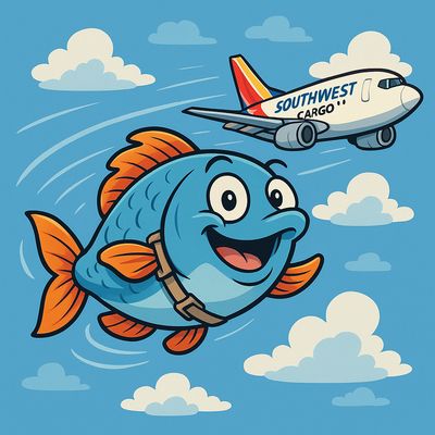 How do I pick up my fish at Southwest Cargo?