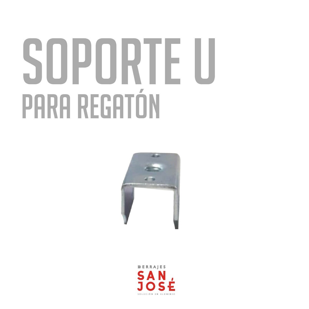 Soporte U 18mm. para regaton Zincado (Caja: 1 PZA)