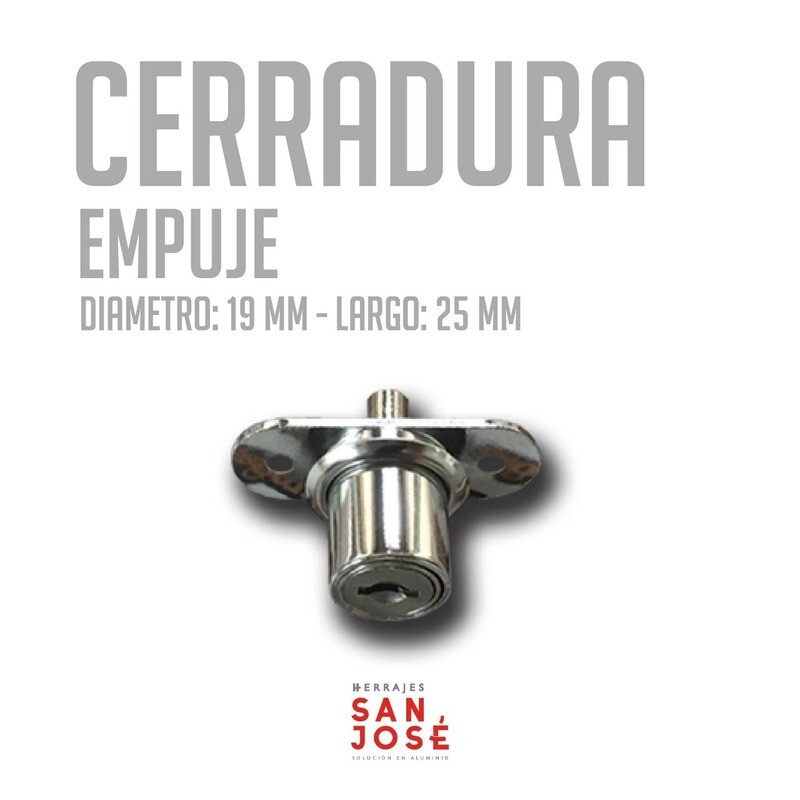 Cerradura Empuje 19x25 (Caja: 1 PZA)