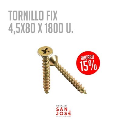 Tornillo Fix dorado 4.5x80 (Caja: 1800 PZA)