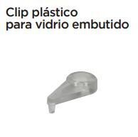 Clip plastico para Vidrio embutido (Caja: 10 PZA)