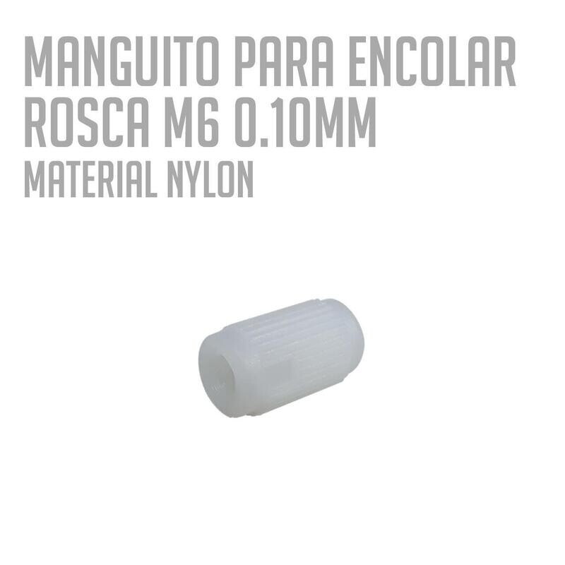 Manguito para encolar. Rosca M6 Ø1cm. (Caja: 1 PZA)